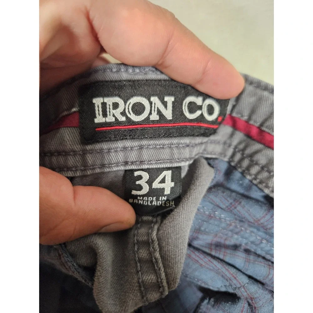 Iron Co Cargo Shorts Men's Size 34 Gray Performance‎ Stretch Hiking Outdoors